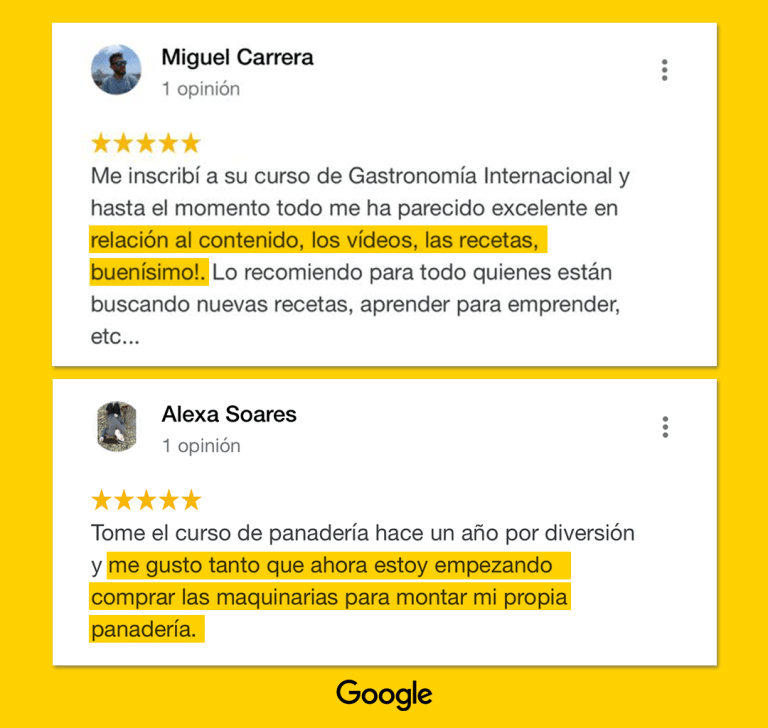 Reseñas de Google — Gastronomía Online